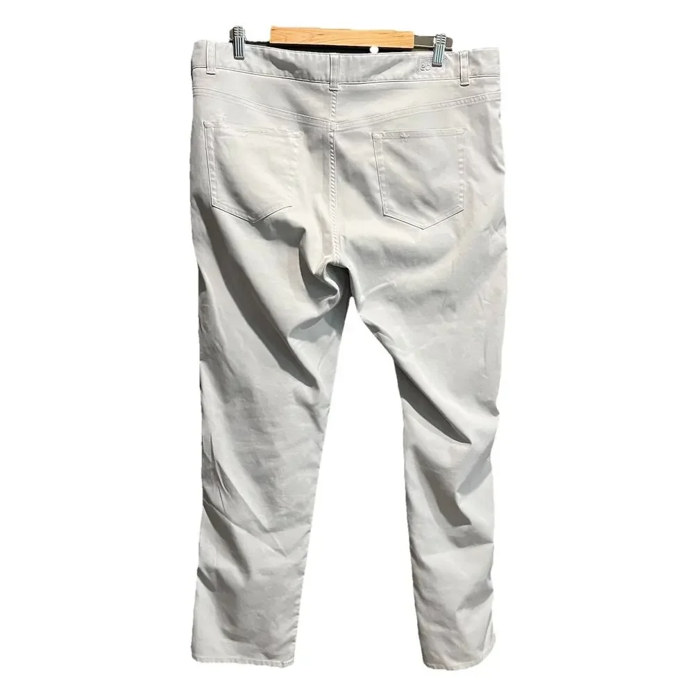 Peter Millar‎ Crown Sport EP66 100% Poly Light Gray Men's Chino Pants Size 40/32